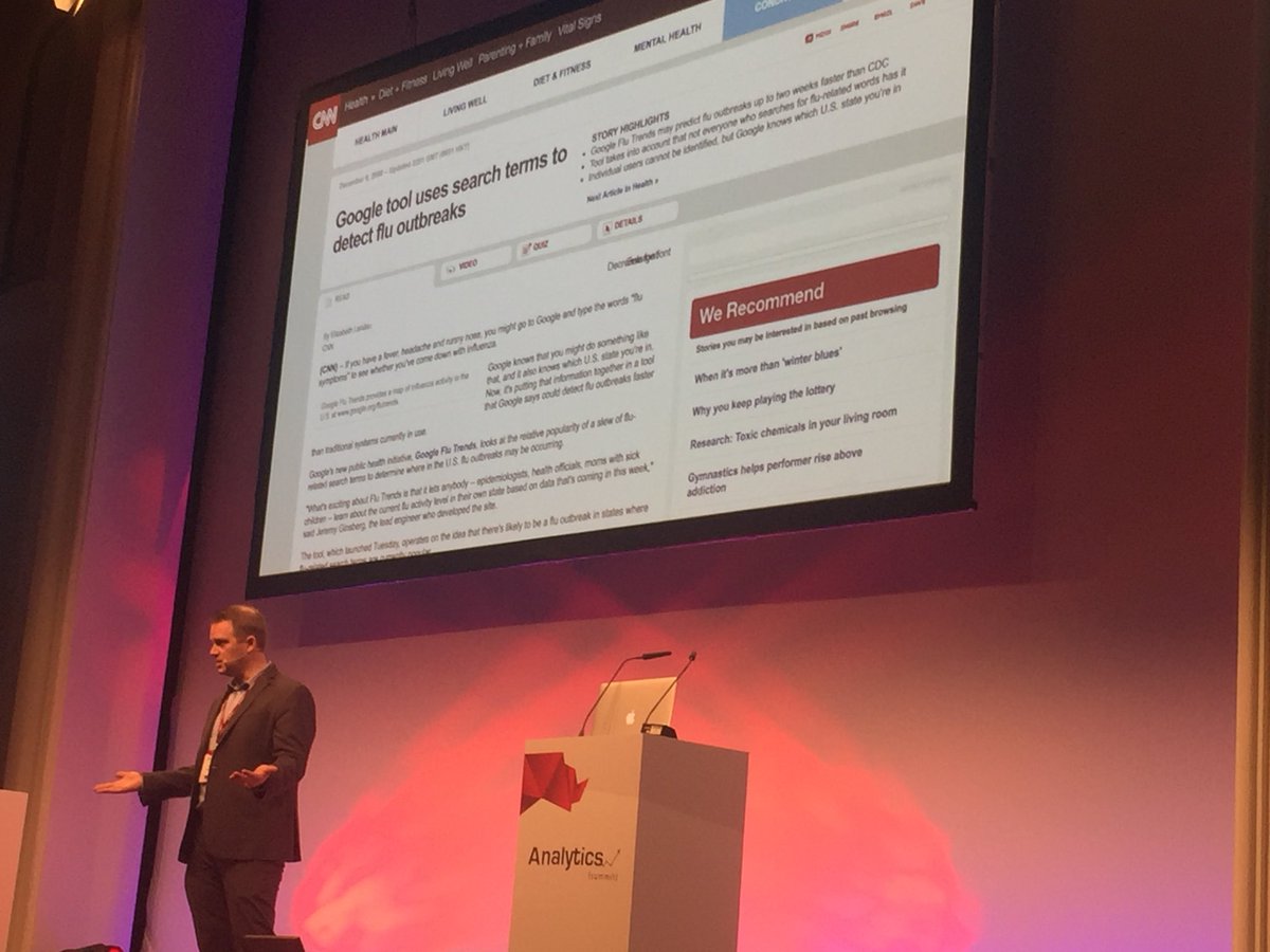 MladenLacic's tweet photo. Detect flu outbreaks in real-time with google trends. #as2017 #analyticssummit #realtime https://t.co/t56eqUVaO9