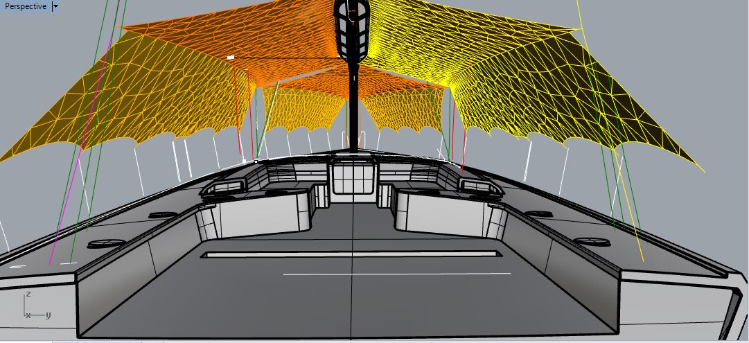 DolphinPalma's tweet photo. 3D renderings of the main cockpit and foredeck awnings, plus mesh side panels, for the new @PremierCompsite 74. Visit us @metstrade to learn more about our unique tensile membrane awnings and covers. #yachts #superyacht https://t.co/KDltGgX3tj