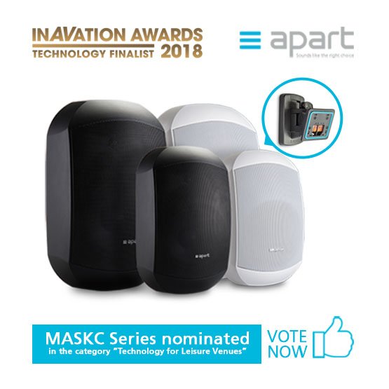 ApartAudio's tweet photo. The Apart MASKC Series is nominated for the InAVation Awards 2018 in the category "Technology for Leisure Venues". Your vote matters! #InAVate #InAVationAwards2018 https://t.co/UnMfU5JOmP https://t.co/X2NejKMVma
