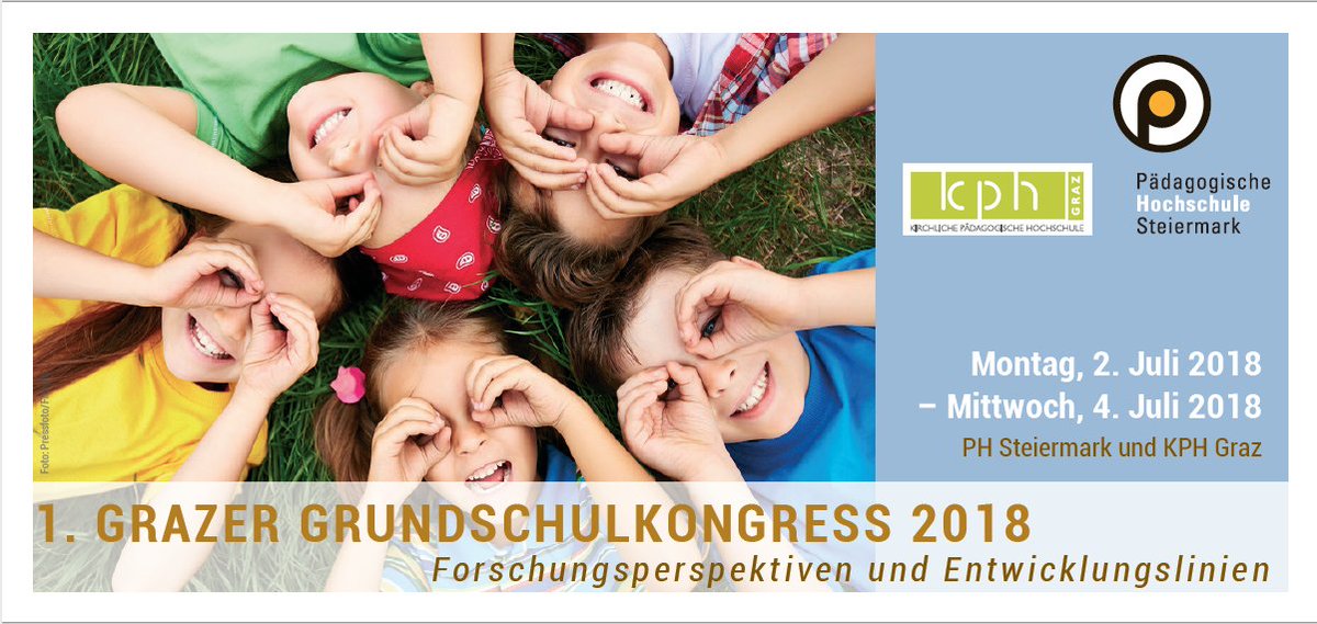 1. Grazer Grundschulkongress 2.-4.Juli 2018 an der PH Steiermark und der Kirchlichen PH Graz! Anmeldung ab 1.1.2018
Mehr Infos: ggsk.at