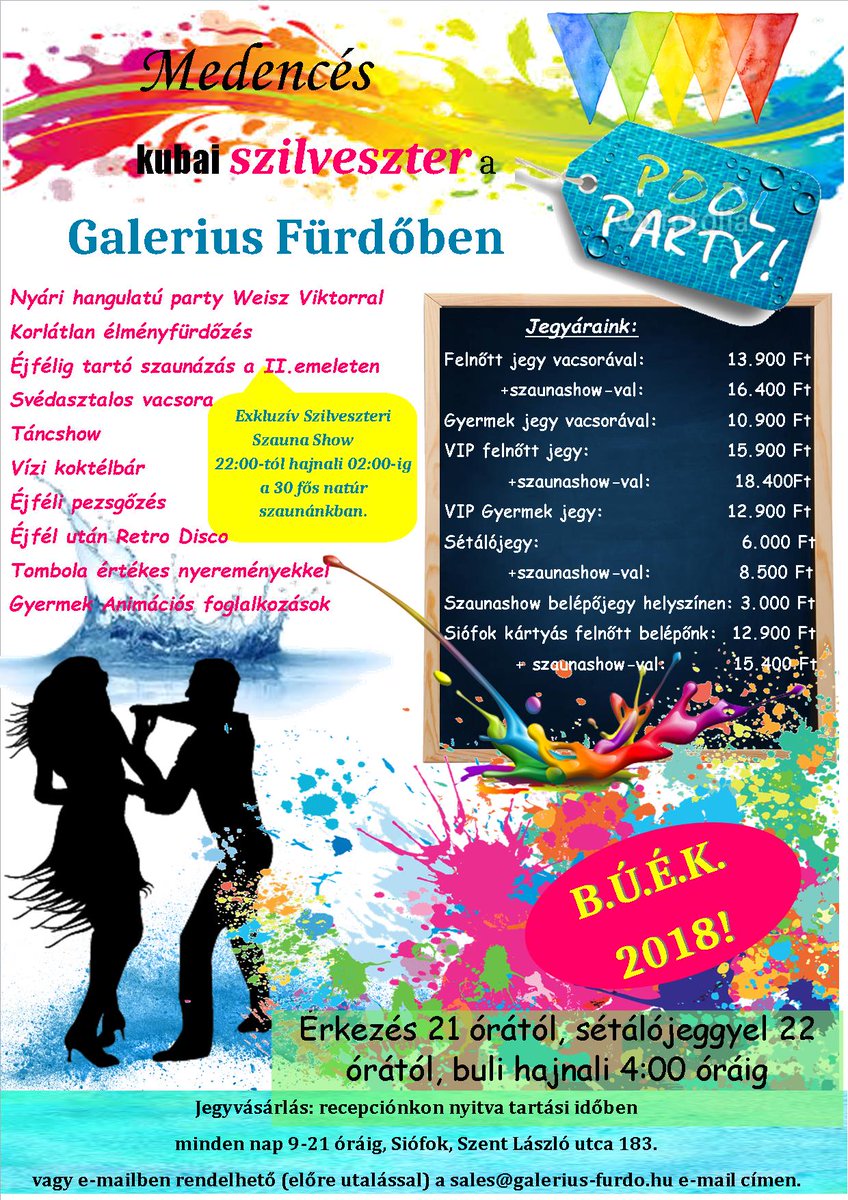 Galeriusfurdo's tweet photo. Szilveszterezzen nálunk!! 2017...2018 ☺️👙🍸🍹🍻🍾 https://t.co/gCZruHRyO5