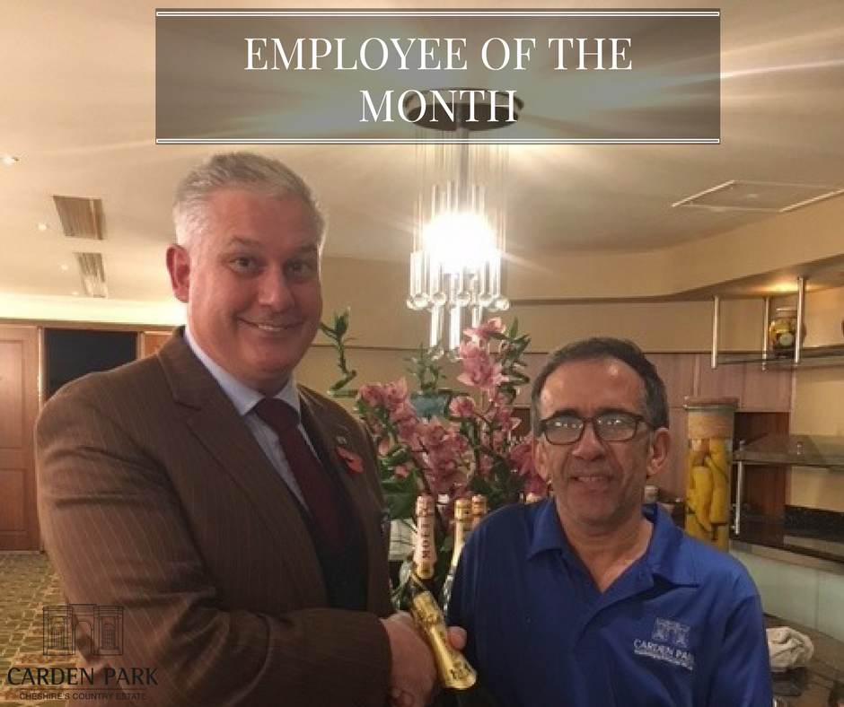Congratulations to our fantastic Kitchen Porter José Gomes for winning our #October Employee Of The Month. Well done José! #teamcarden
