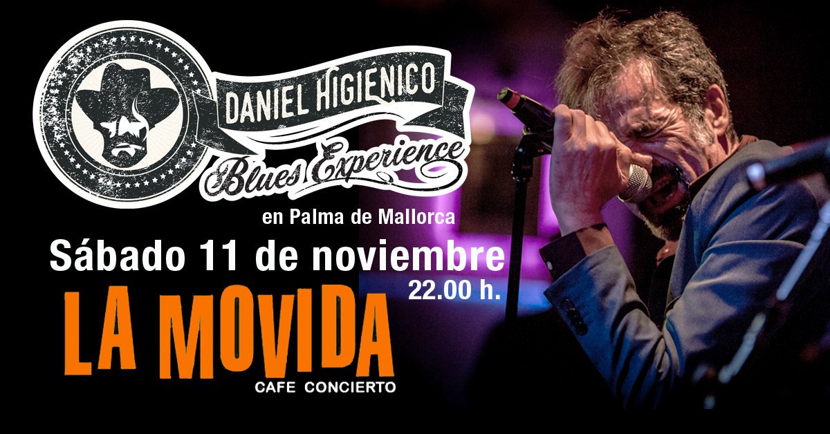 Youthing_es's tweet photo. Esta noche encontraremos a @DanielHigienico en #susalsa en @LAMOVIDApalma
El sábado regresa al mismo escenario presentando su nuevo disco #BluesExperience https://t.co/l2bbs2qEql