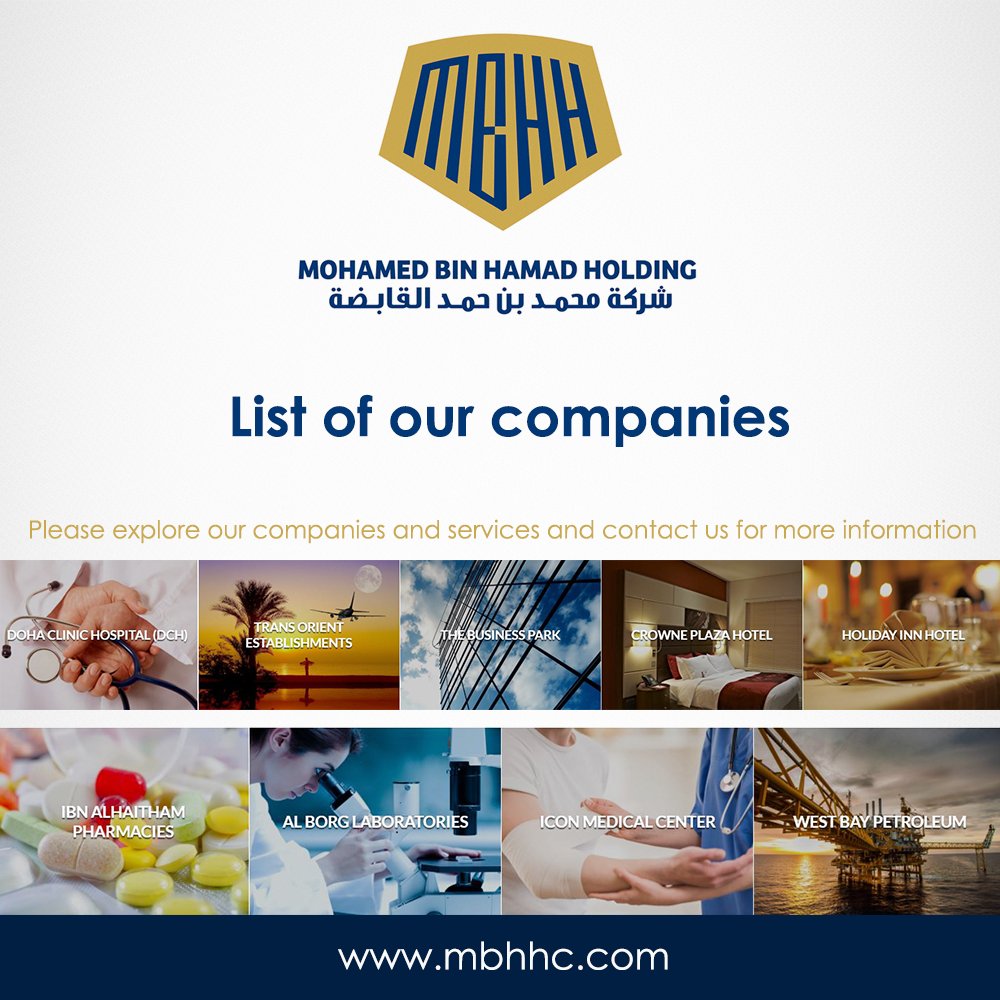 mbhhc's tweet photo. List of our companies
::
https://t.co/1amHUX46Ns
::
#قطر #qatar #mbhhc #mbhhc_holding #company #althani https://t.co/P64e6J7jYn