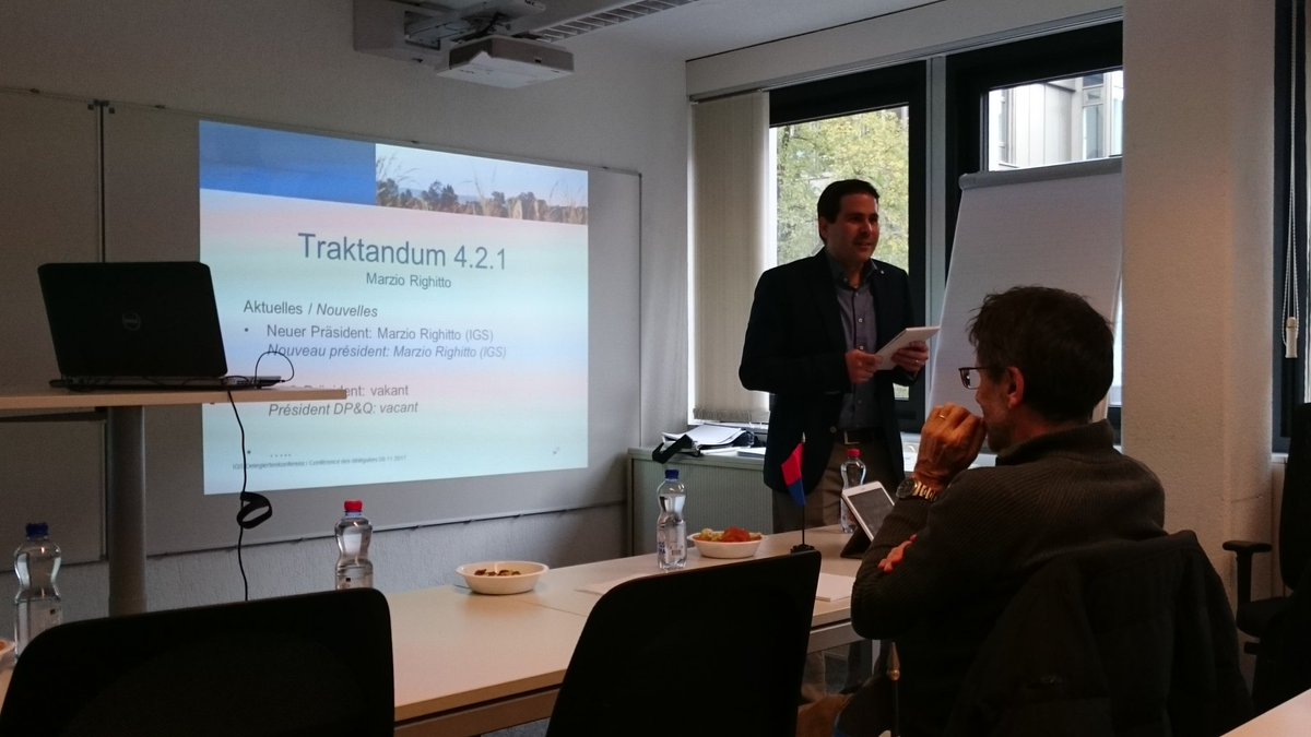 Premiere: Der neue #Präsident des TVG-CH <a href="/MarzioRighitto/">Marzio Righitto</a> begrüsst die #IGS Delegierten