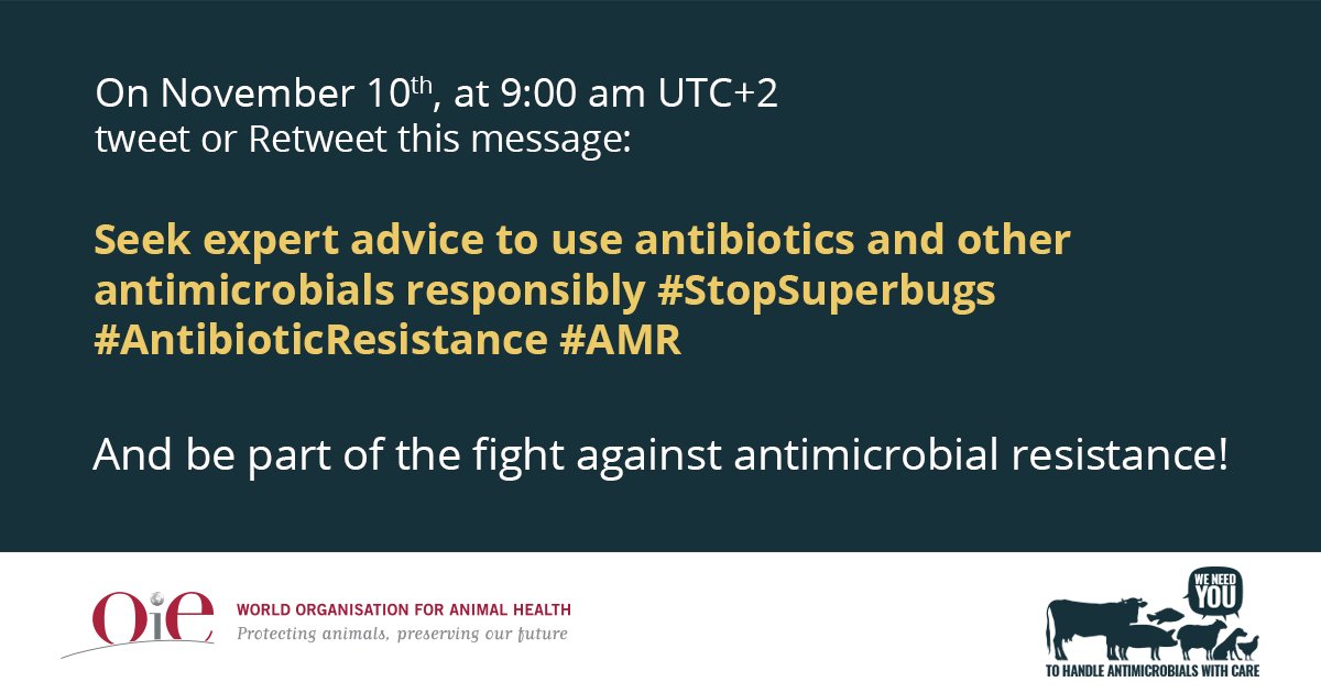 WOAH's tweet photo. Everything is ready for #WAAW2017. Be part of the change and retweet, because WE NEED YOU to fight #AntiMicrobialResistance! https://t.co/js5FYnPLqk