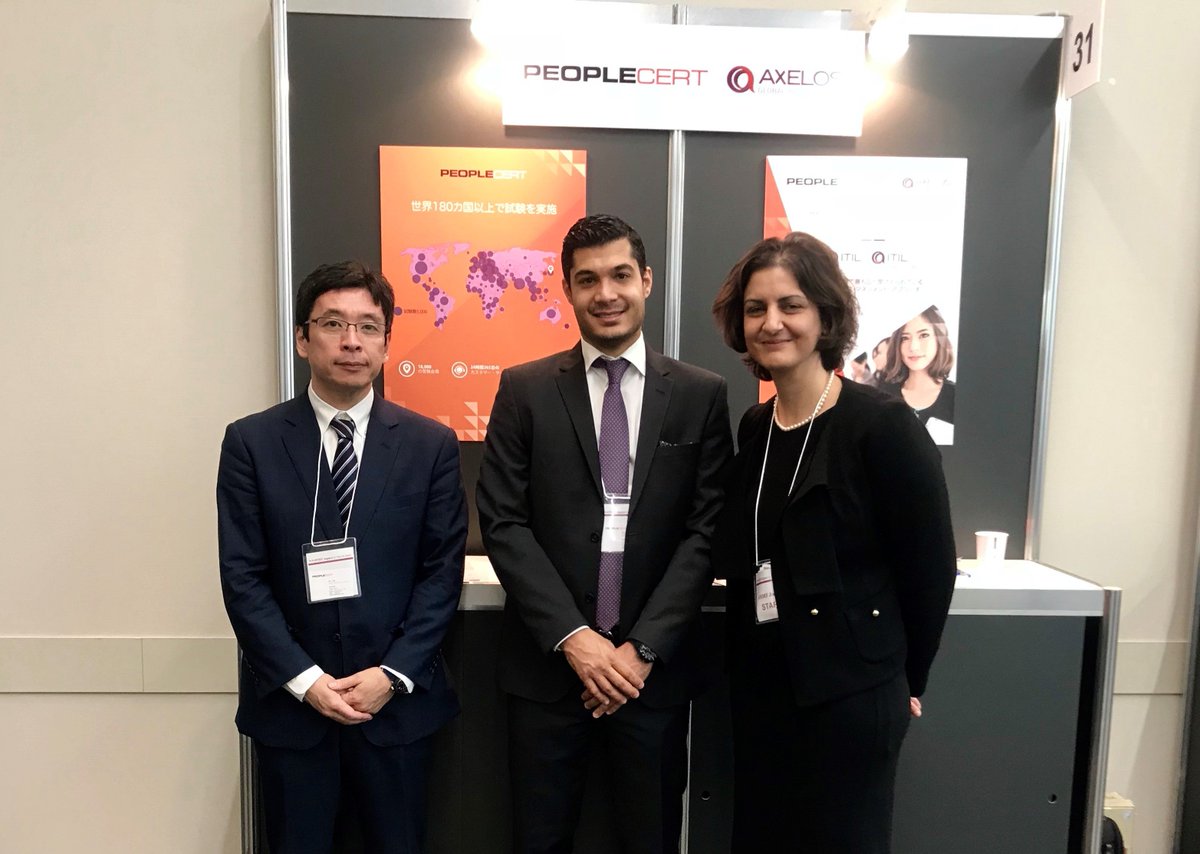 PeopleCert's tweet photo. Day 1 of #itSMFJapan Conference & Expo '17 was a great success! Our meetings with interesting, dynamic professionals left us inspired. @AXELOS_GBP #ITSM #ITIL https://t.co/JBFRZIjydq