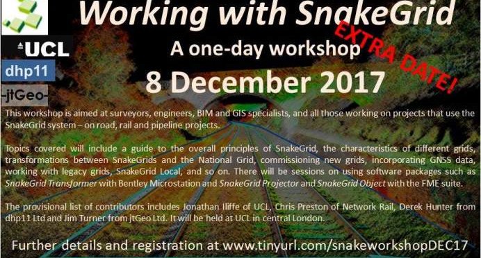 jtGeoUK's tweet photo. Due to increased demand - there's another date for the #snakegrid #fme #microstation @networkrail 1-day workshop @UCL 8th Dec https://t.co/M4YtDDEAmC https://t.co/5aVG1sumA4