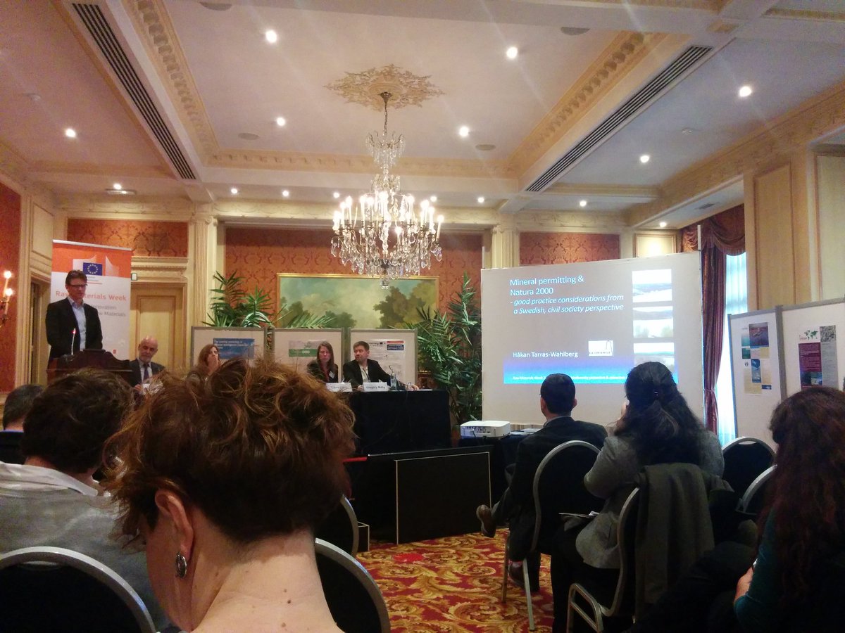 LaxKaj's tweet photo. Mineral permitting & Natura 2000 - good and bad examples from Sweden: Håkan Tarras-Wahlberg, Georange #RawMaterialsWeek2017 https://t.co/3dptMdMJ3Z