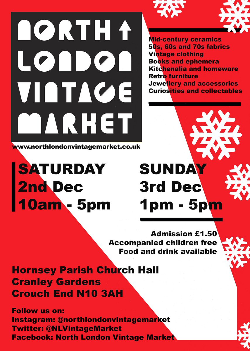 LCRvintage's tweet photo. 🎄SAVE THE DATE 🎄

@NLVintageMarket on Sat 2nd &amp; Sun 3rd of December ☃️

#crouchend #christmasmarket #vintagefair #london #MuswellHill #allypally #londonmarket #timeoutlondon https://t.co/hOelWFuKFy