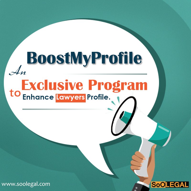 Soo_Legal's tweet photo. #BoostMyProfile: An exclusive program to enhance #Lawyers profile. Give boost to your professional profile here and enrich your presence across India.
Login to your #SoOLEGAL profile & click the “Boost” icon.
https://t.co/I18CCi3AcI
#EnhanceProfile #Advocates #BarAssociations https://t.co/t6eYPbIipM