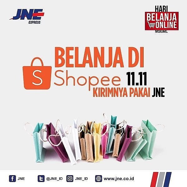 JNE_ID's tweet photo. Hai Online shoppers!
Nantikan kejutan dari JNE &amp; @shopee_id dalam rangka Hari Belanja Online Nasional, pada tanggal 11 November 2017.
Jangan sampai terlewat yaa •
•
#JNE
#ConnectingHappiness
#JNEmewarnaiIndonesia
#HUTJNE27
#harbolnas 
#onlineshopping https://t.co/0QFRNZA3MQ