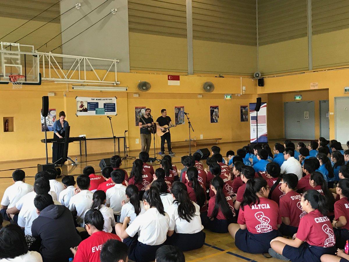 USEmbassySG's tweet image. .@TonyMemmel and His Band kicked off the first part of their Asia tour last week in Singapore. Tony shared inspiring stories about his life and how he became a professional guitar player despite being born without a left hand. youtube.com/watch?v=erbqX3…