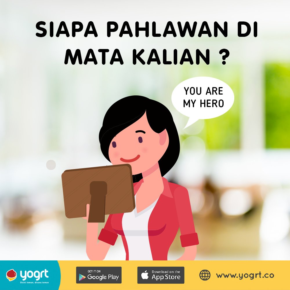 YogrtID's tweet photo. Mau tau dong sosok pahlawan versi kalian :)
#yogrt #yogrtID #yogrtapp #disinitemandisanateman #myhero #HariPahlawan #10November #personalhero https://t.co/YGwaydSw8b