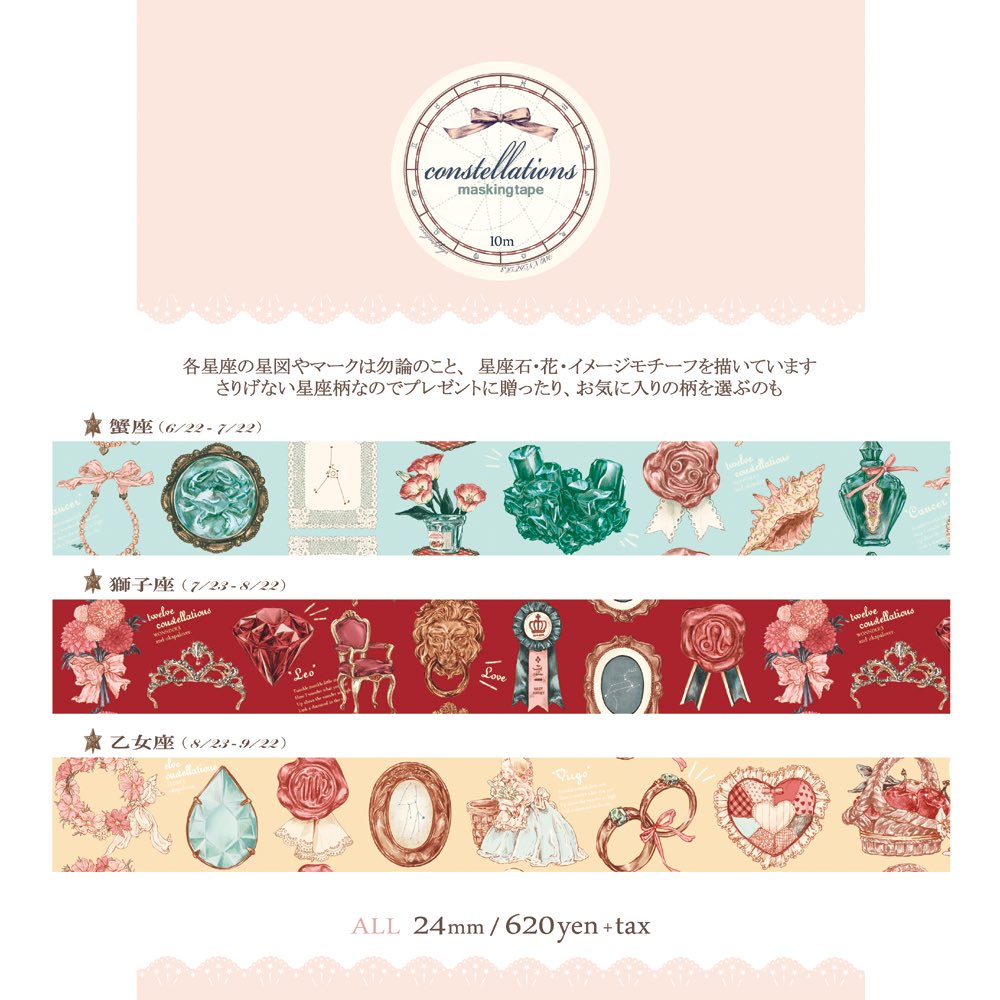 okappaloverさんのオリジナルマスキングテープ「constellations series