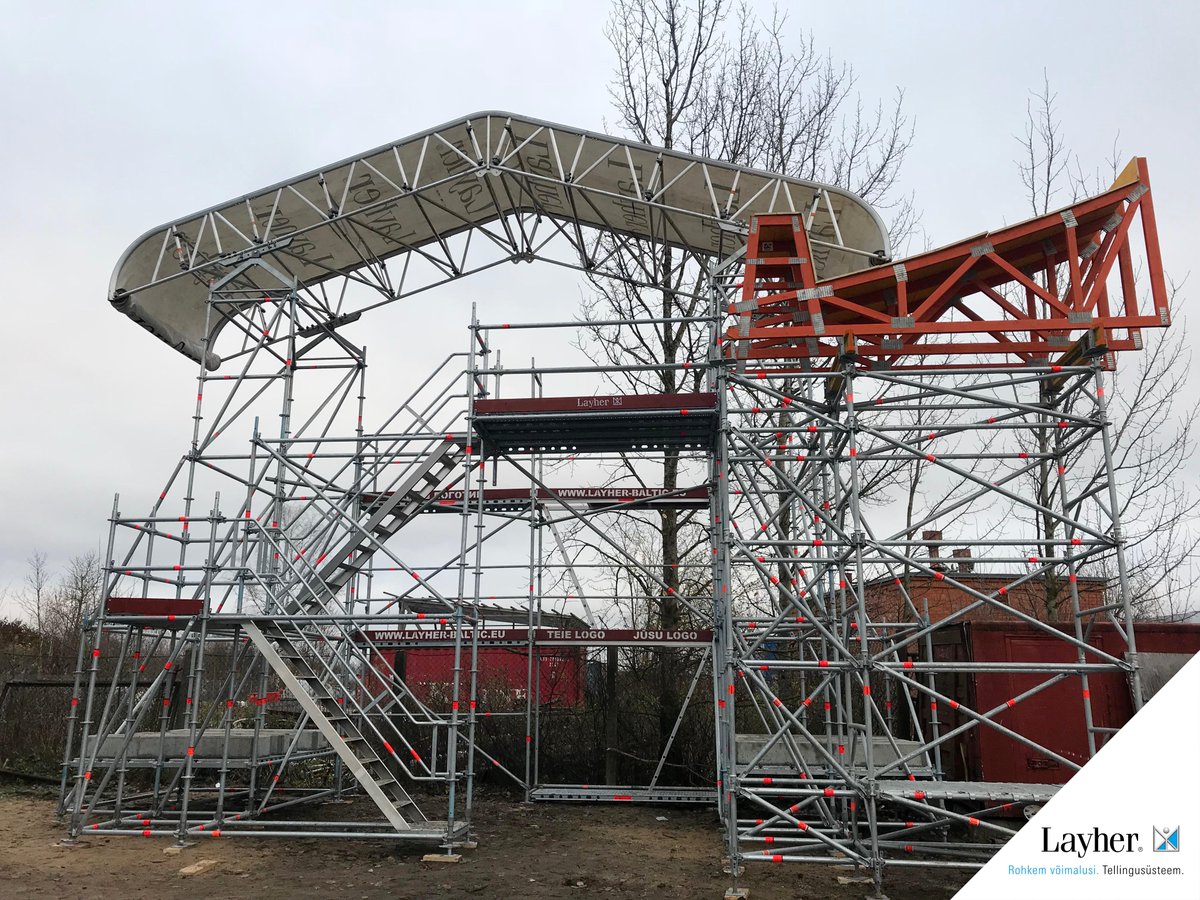 LayherBaltic's tweet photo. Demo construction in our Estonian office / warehouse are done. You are welcome to visit us in Tallinn, Väike-Sõjamäe 5a, 11415
 #layher #layherbaltic #scaffoldings #tellingud #tallinn #layhereesti https://t.co/fcUEOobej5