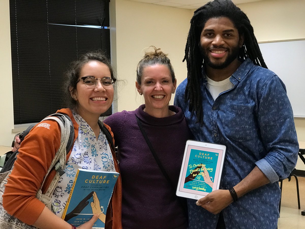 Our students met and received an autograph in their book from one of "Deaf Culture: Exploring Deaf Communities in the United States” authors, Dr. Raychelle Harris.