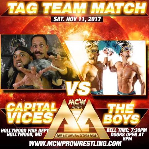 MCWWrestling's tweet photo. See #ROH Stars The Boys in Action THIS SATURDAY NIGHT in #Hollywood as we close the 2017 Autumn Armageddon Tour with a BANG‼️🔥

https://t.co/ldeuDovVkY for tickets‼️ https://t.co/T8EkZgfxbX