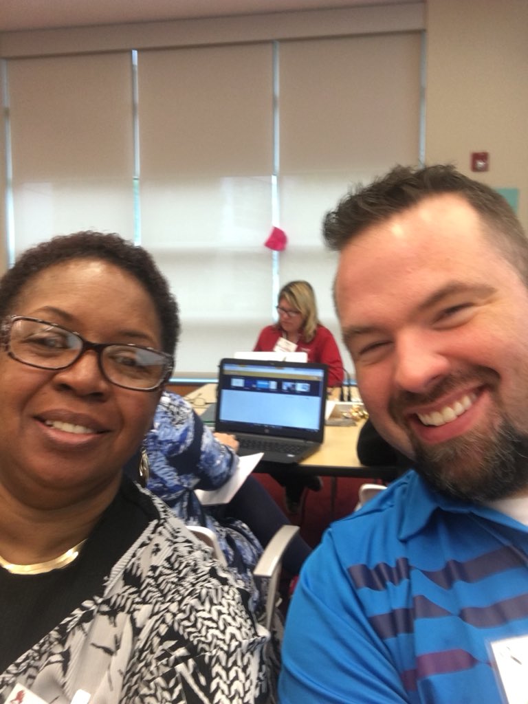 Day 2 at NCDLCN! Great PD already under our belt this morning. Adam and I are getting ready to problem solve! #NCDLCN <a href="/awisemannc/">ΛDΛM, #CETL</a>