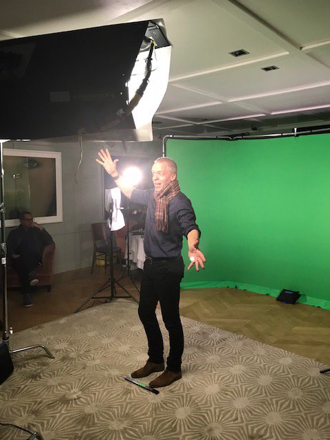 freestyleint's tweet photo. Our very own @alancooper getting into character on the set of our video shoot for @PodgeEvents - watch this post-truth space... https://t.co/6hWC05ND0y