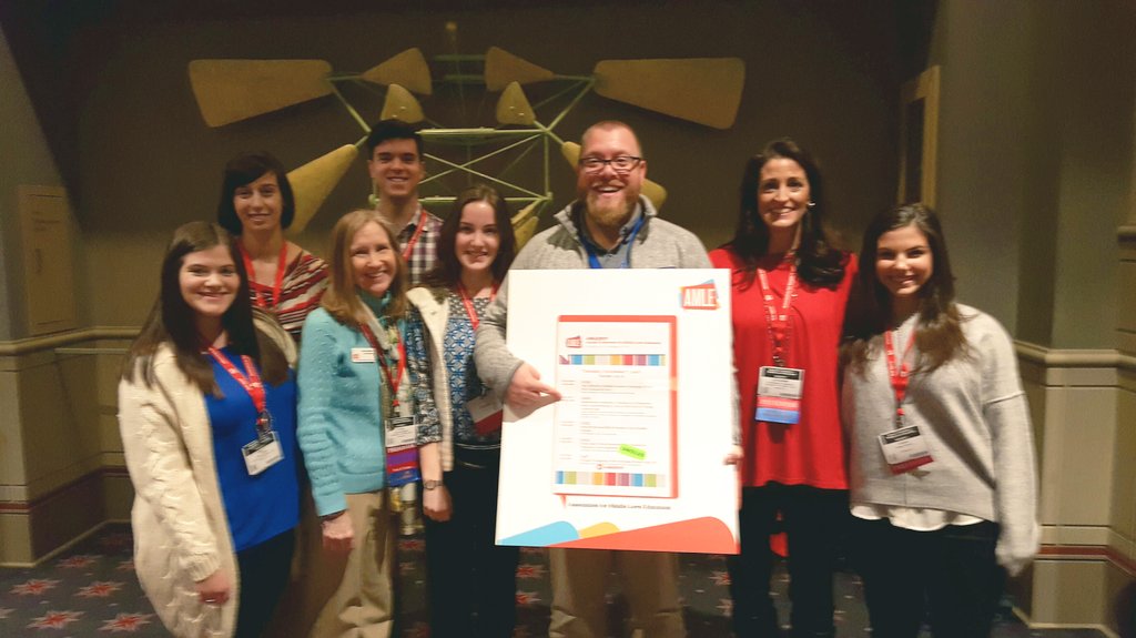 kathyfthompson's tweet photo. Proud to present at #AMLE2017 with @ugaCOE  colleagues, alumni, &amp; students #teacherinquiry #studentshadowstudy #familyengagementacrosstransitions https://t.co/R2Yy3aItah