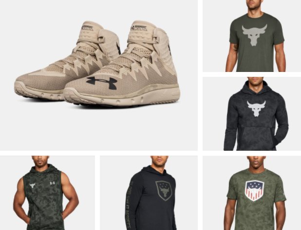 AskTeamUA's tweet photo. Inspired by the US Military.
The #ProjectRock #USDNA collection is available now!
https://t.co/rD9YaL5siv https://t.co/B3y8zogxnT