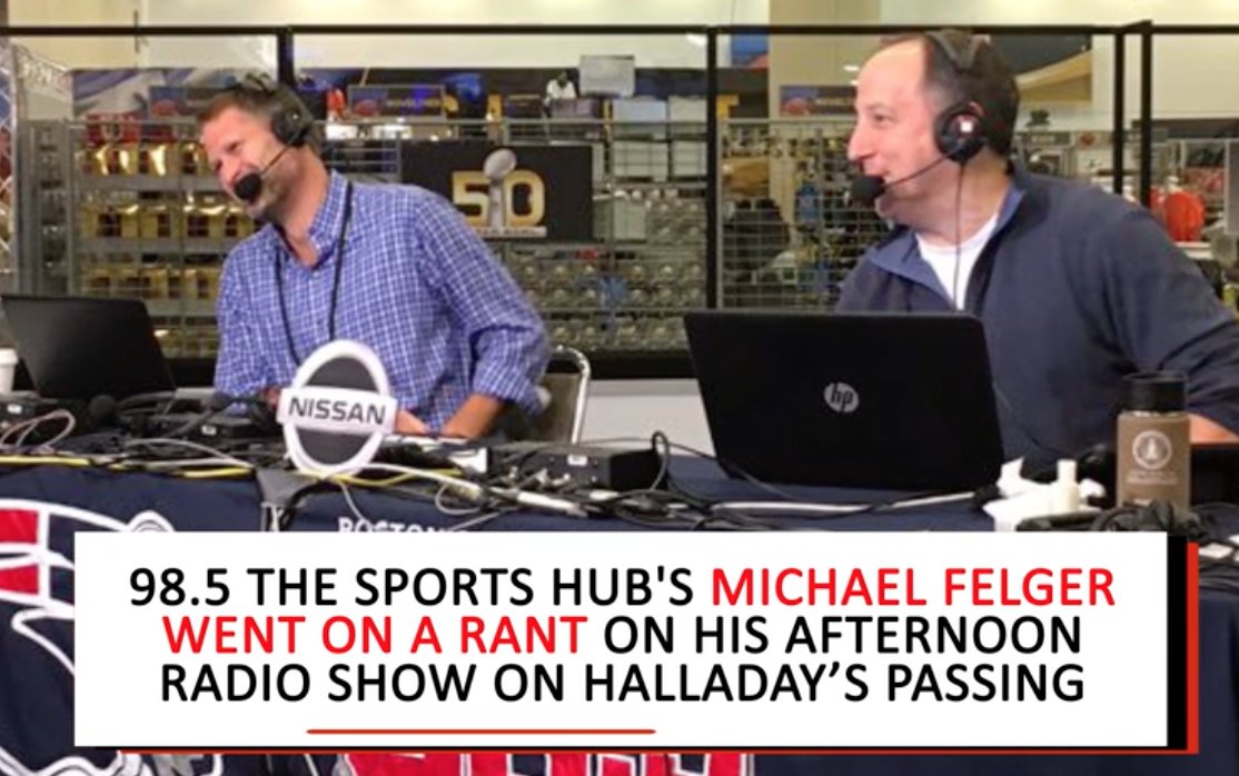 Smittyverse_'s tweet photo. Yeah...probably not the best move to say Roy Halladay "Deserved to die" on the radio. Or anywhere. Ever. https://t.co/YQHwE4MXvr https://t.co/d9JFG4x8q4