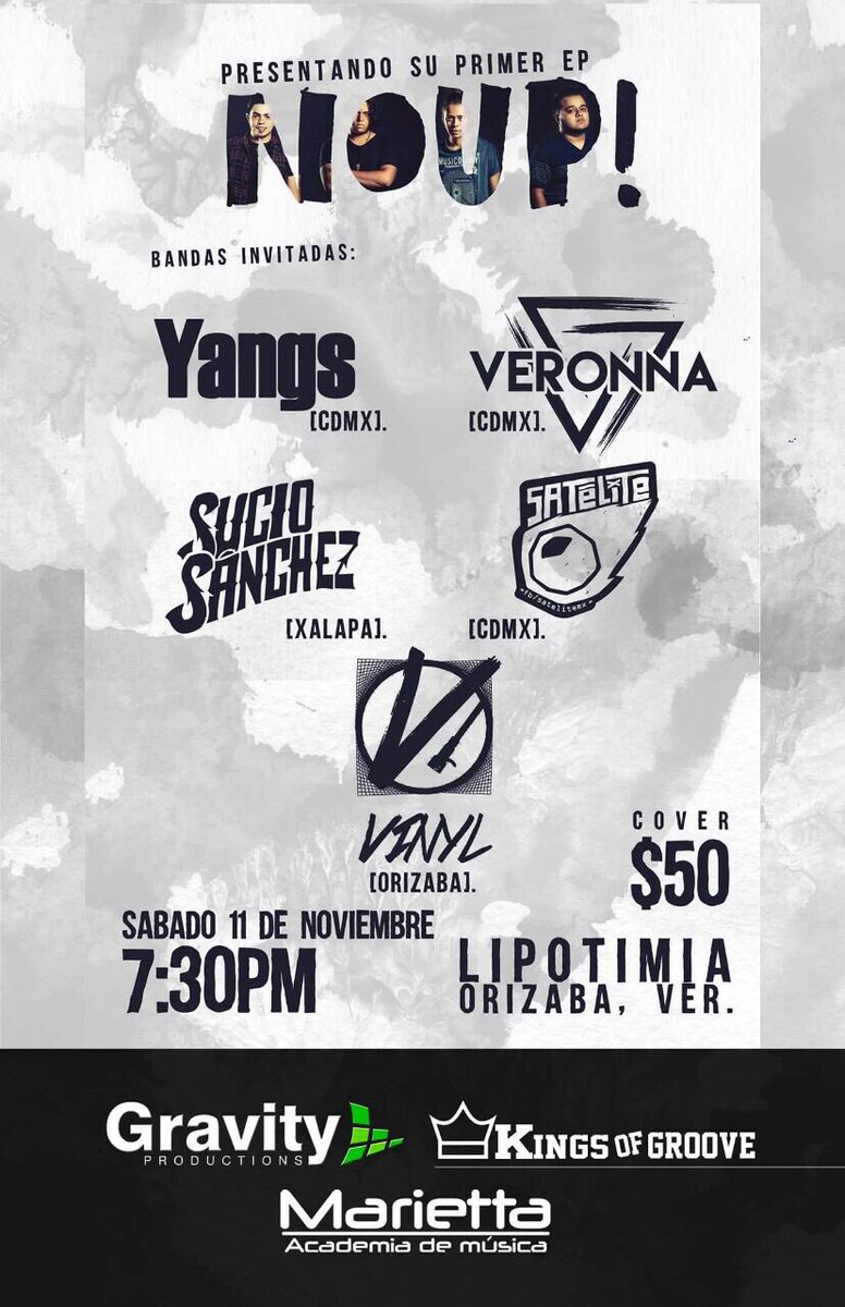 veronnamx's tweet photo. ¡Orizaba! También estaremos por allá el sábado 11 de noviembre estrenando el nuevo EP de nuestros amigos de @NoupMX  junto con más grandes bandas! ¡Allá nos vemos! 🤘🏽 https://t.co/a8t7oW944F