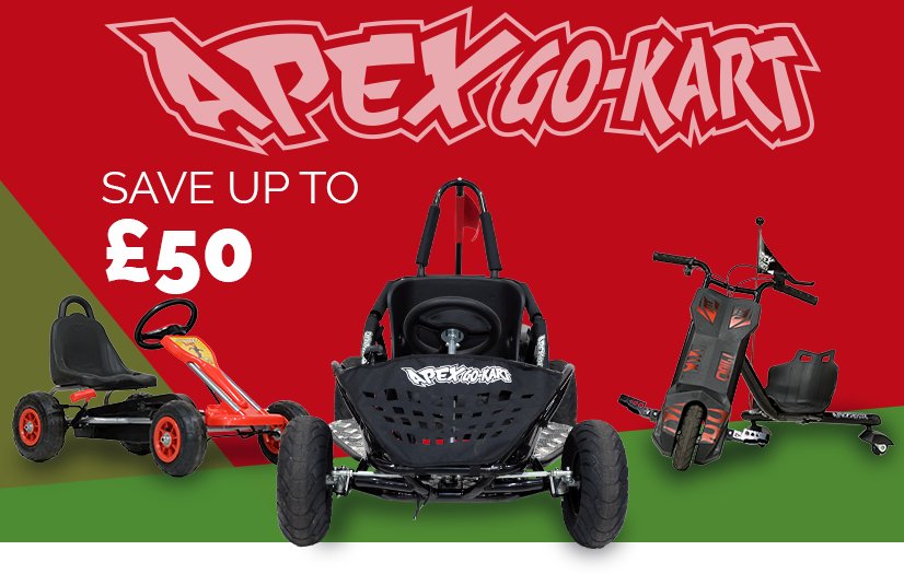 Apex Electric and pedal go-karts now up to £50 off. Get yours and stay on top of the #Christmas rush. Available in-store and with free-delivery* across UK. Shop online now at retail.cyriljohnston.com/apex-karts.html
*excluding predator model