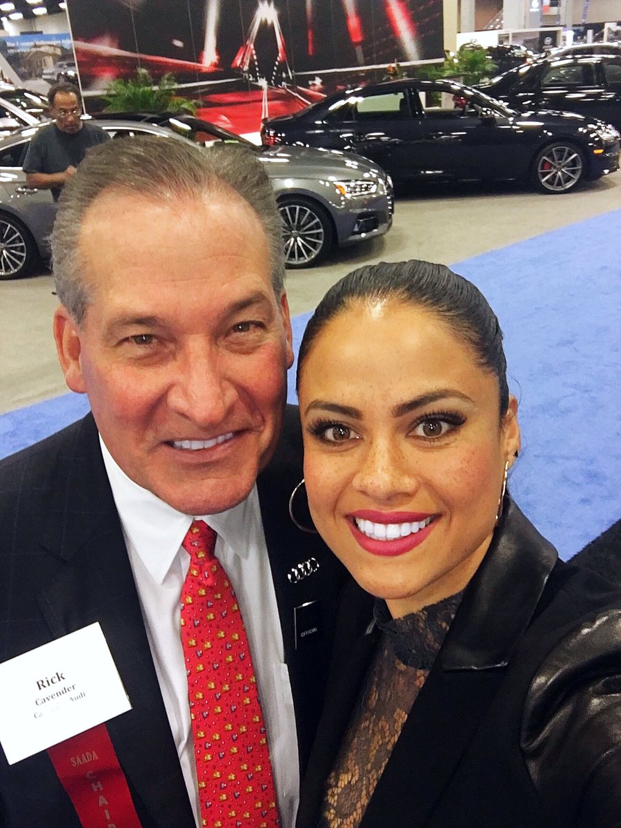 Cassandra_TV's tweet photo. Checking out the new @CavenderAudi vehicles at the @SAAutoShow &amp; found the BEST in the biz! 
#RickCavender u know I love my Audi!❤ #saas2017 https://t.co/NEwSjh4Gqr
