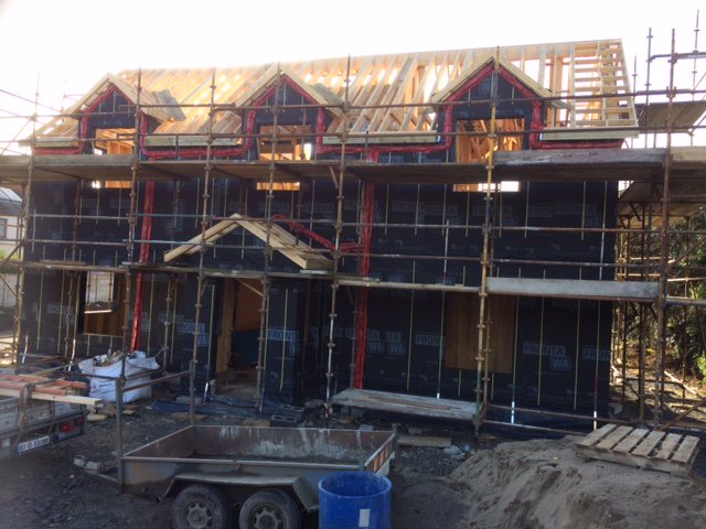 fergal5's tweet photo. #timberframe #selfbuild handover today at Oldtown#739. Zero steel, full timber structure , all beams in Glulam. #vaultedceilings https://t.co/Xbxovud3gT