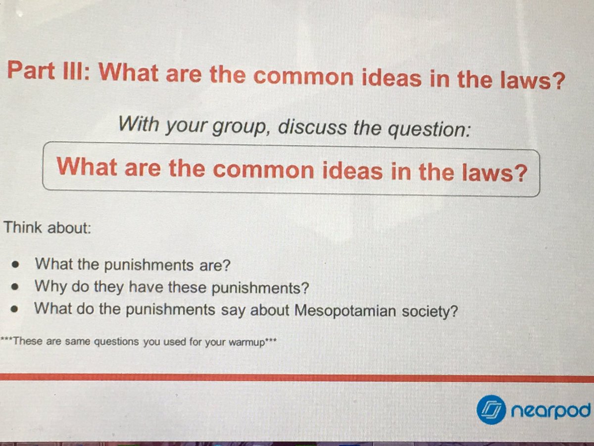 MRMSlions's tweet photo. @MRMSlions Investigating the Hammurabi Code w @jlaatsch18. @willbateszone3 @CbyersChristina https://t.co/NETtHuX7im