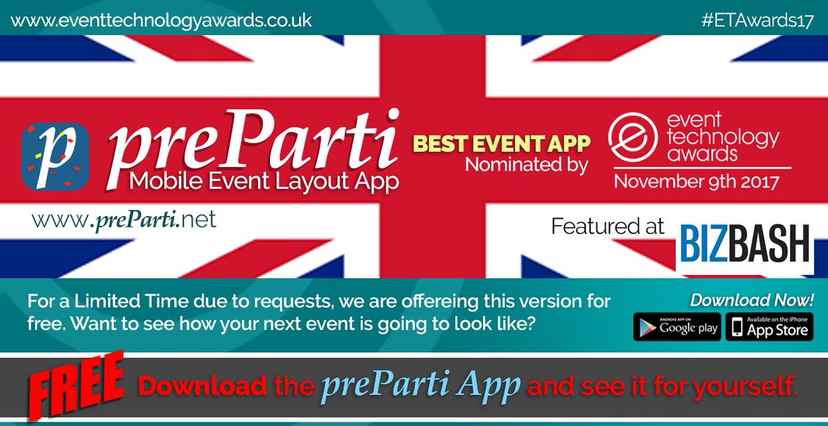 Preparti_App's tweet photo. @dosakim @juliemccartney We are doing the it! Let's Get IT!  preParti Nominated Best Event App! #preparti #eventtechawards #eventindustry https://t.co/IApiCUyTgh