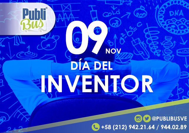publibusve's tweet photo. ¡Feliz día a todos los #Inventores !
#Publibus #Venezuela #CCS #Publicidadexterior https://t.co/ETawxJOzQI
