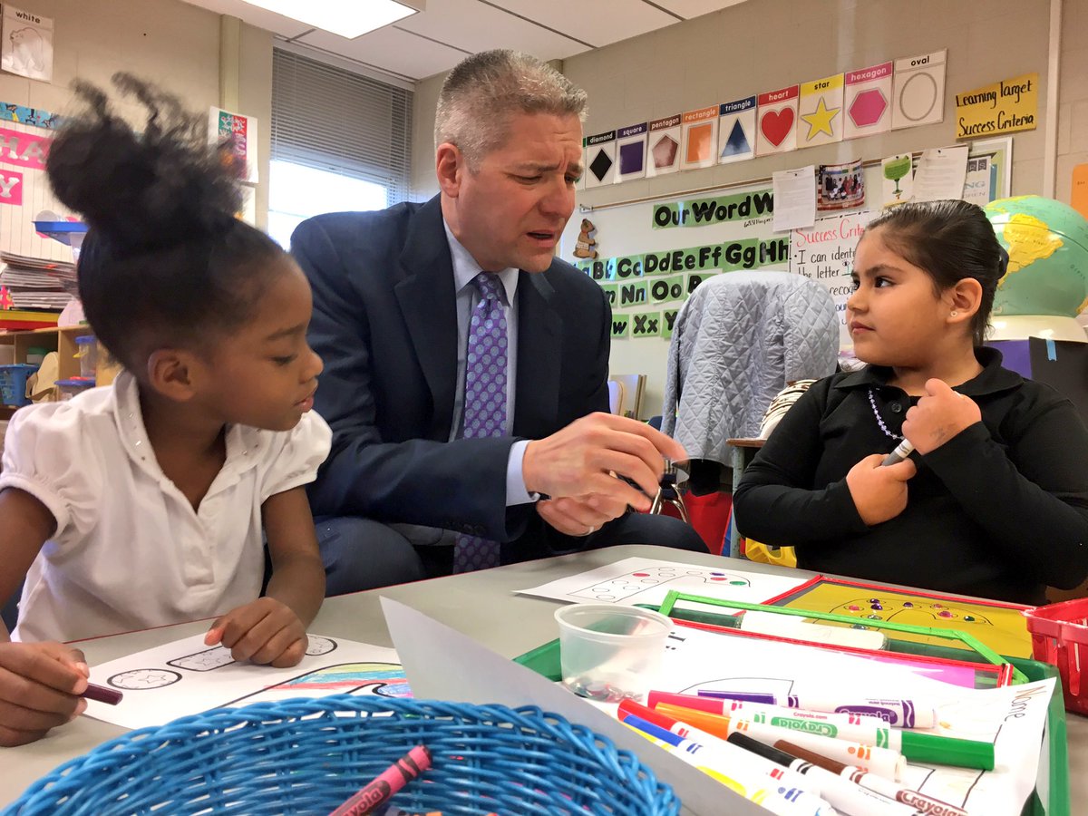 OKCPS's tweet photo. Thank you Senator @BrooksJimenez for visiting Miss Maguire's PreK class at @SoHillsCardinal and helping students with their arts &amp; crafts! 🙌🏽 #teacher4aday https://t.co/HyTh9SMH1r