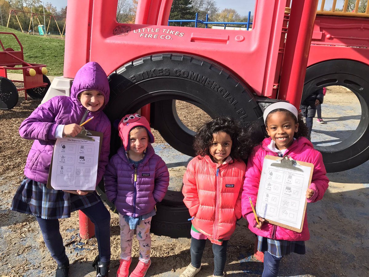 hobart_sarah's tweet photo. Helping our PreK3 friends find shapes on the playground after reading the book #Friendshape. #readingbuddies @katieprek @DCDSchool https://t.co/dd30N6xrui