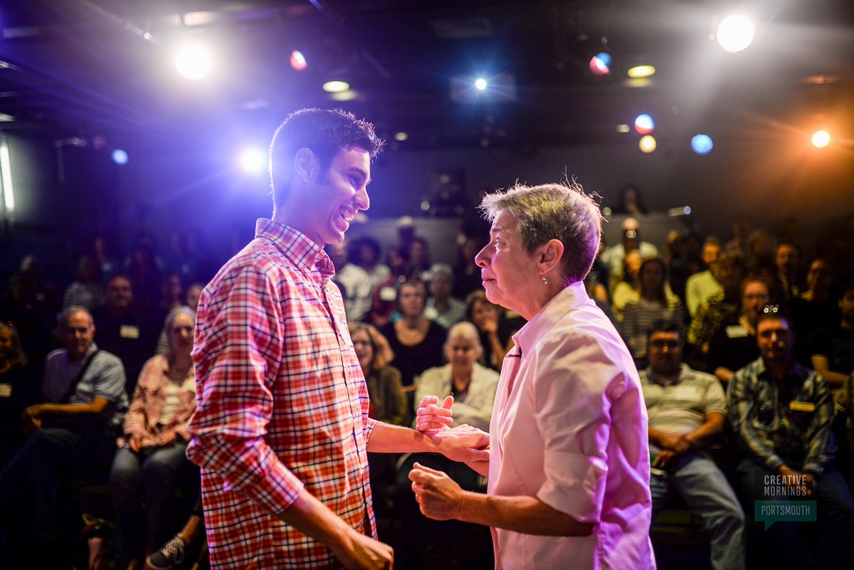 CM_Portsmouth's tweet photo. Sold out full house for our #CMCompassion talk with Aikido Master @JudyRinger. Thanks to @adobe for helping us bring these amazing talks to the global creative community. #creativemornings #PortsmouthNH #PortsmouthLOVE 📷@rayaonasgmt https://t.co/1iXuvtO48k