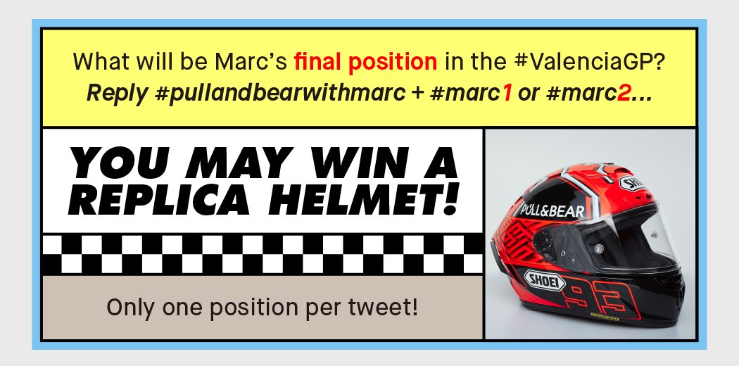 pullandbear's tweet photo. Guess Marc’s position today at #ValenciaGP with @pullandbear + #marc1, #marc2, #marc3 etc #pullandbearwithmarc https://t.co/yOTB2rvwHX