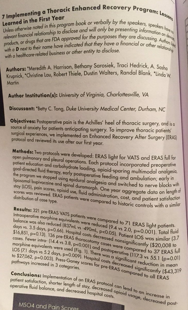 maraantonoff's tweet photo. Outstanding presentation by Dr Linda Martin on #eras after lung surgery at #stsa2017 as a great follow up to last night’s #tssmn discussion! #lcsm https://t.co/ts4Vftx9Lb