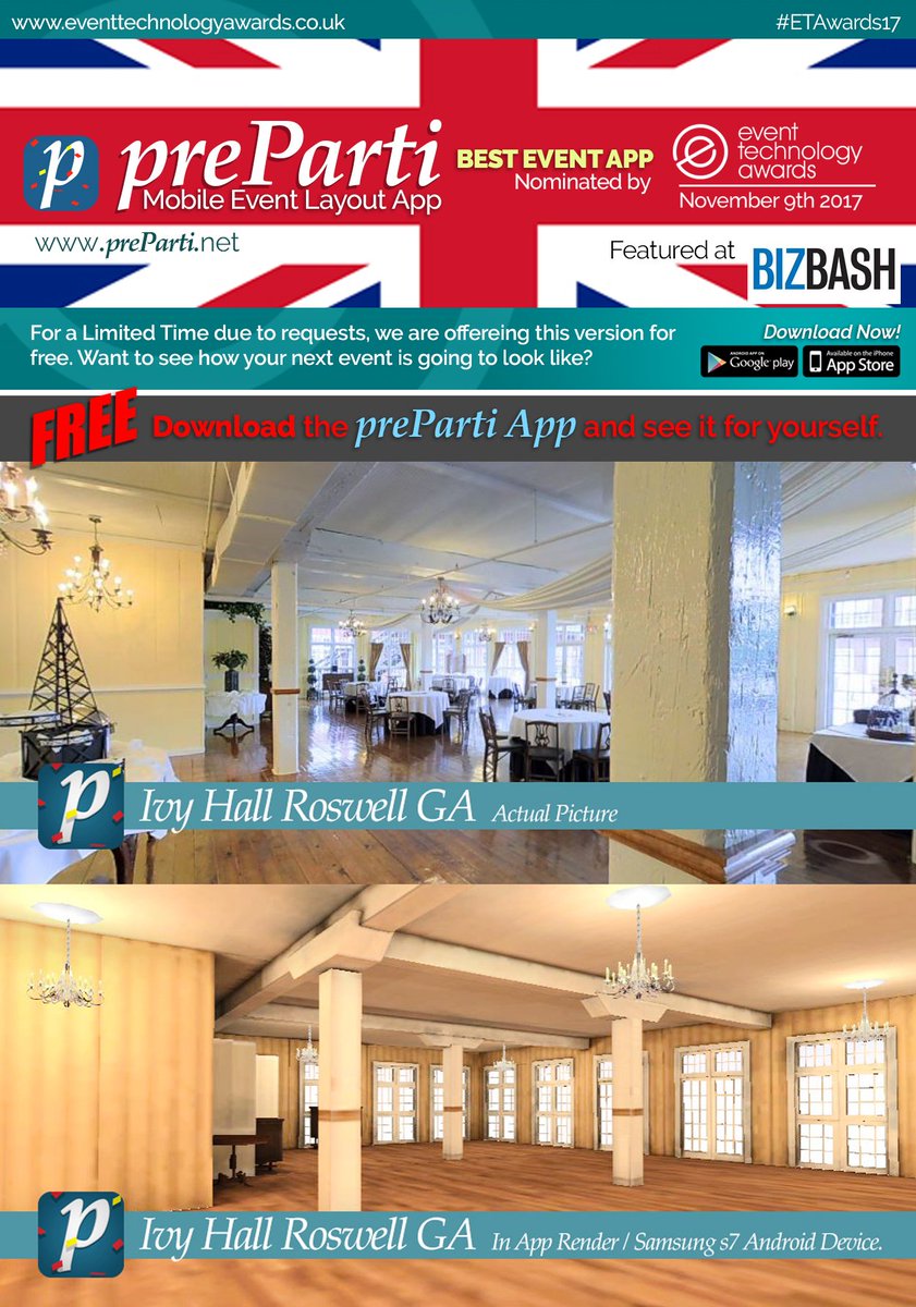 Preparti_App's tweet photo. https://t.co/vVbhzmHgK1. Free to download all year! In celebration of Event Tech Award Nomination! https://t.co/qlHerdsOcF