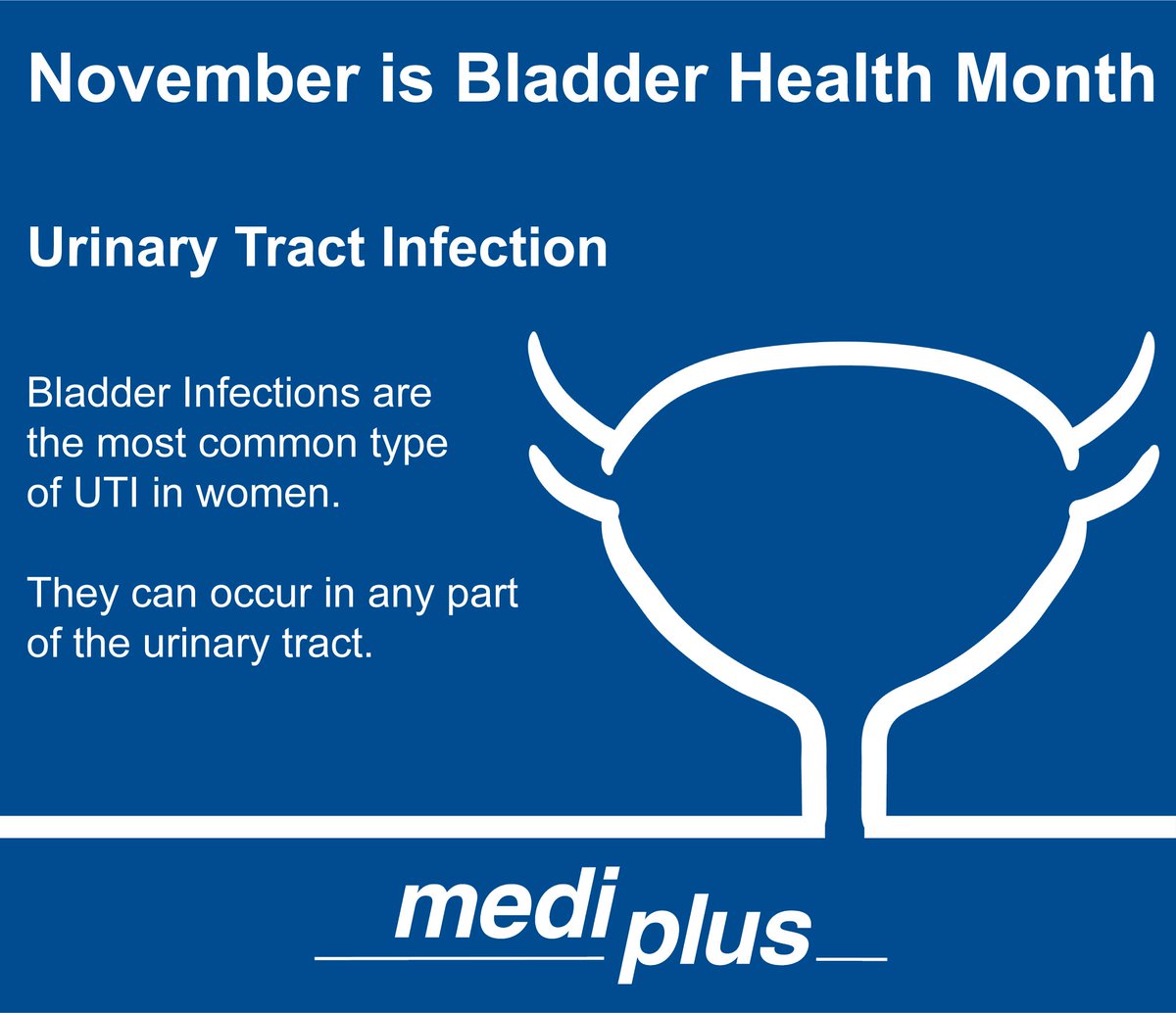 MediplusUrology's tweet photo. #Bladder infections are the most common type of #UTI in women & can occur in any part of the urinary tract #NovBHealth
#BladderHealthMonth
#BladderHealth
#HealthBladder
#UrologyAwareness
#UrologyFacts
#SCath
#SCathSystem
#Urology https://t.co/rlpSj6ZLZf