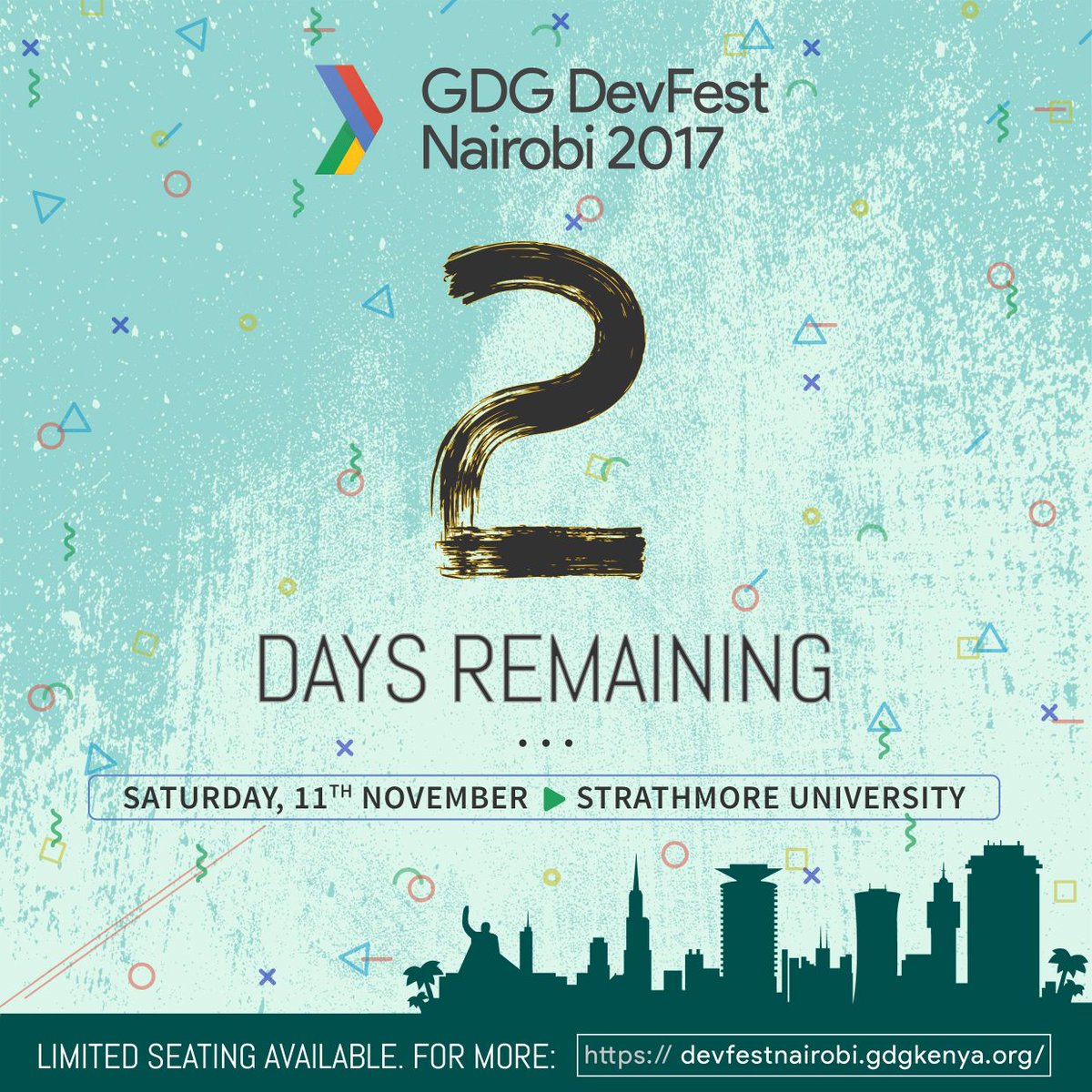 Don't forget to register. The biggest google tech conference in Kenya,
@gdg 
#devfest17 
<a href="/googledevs/">Google for Developers</a> 
@womentechmakers <a href="/googleafrica/">Google in Africa</a>