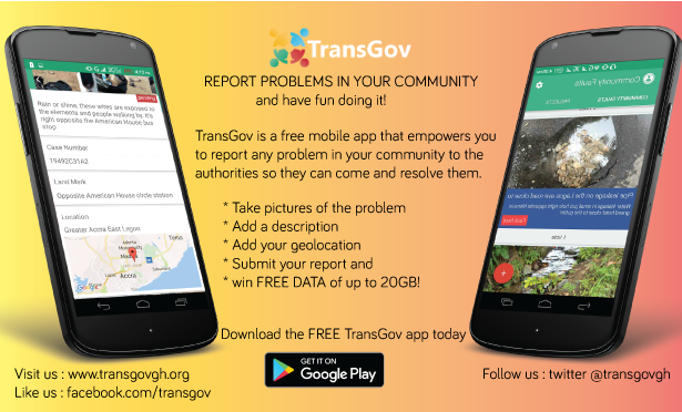 transgovgh's tweet photo. Report problems in your community with TransGov and win Free DATA of up to 20GB! Report now! https://t.co/aH0V8Rwz1c