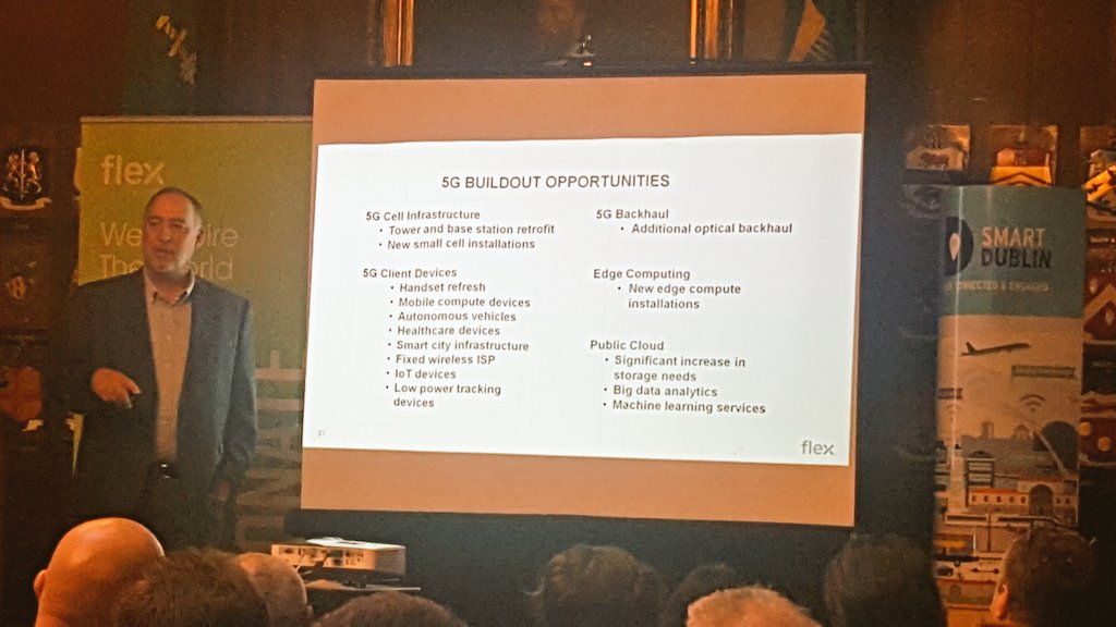 Mainard_'s tweet photo. Dr.ย Kevinย Kettler, CTO explores 5G Buildout Opportunities @Flexintl @smartdublin @jcudden @smart_cities_I @DCUalpha @VodafoneIoT #5Gnext https://t.co/NejgbZeQ4O