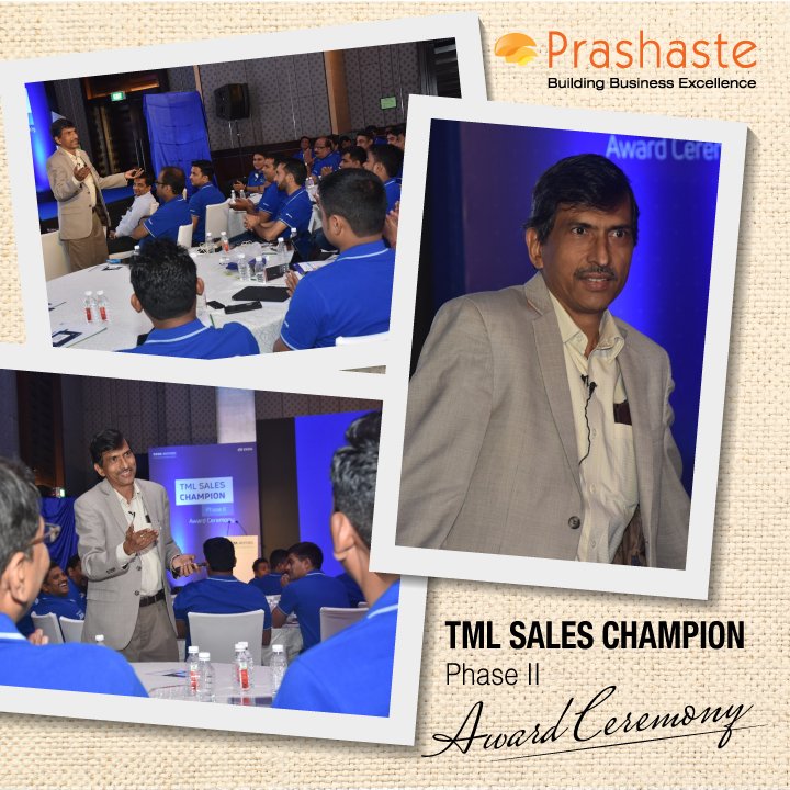 PrashasteIN's tweet photo. Our Founder &amp; CEO, MVS Prasad addressing the award winning dealer sales executives of Tata Motors at Mumbai on November, 6th, 2017. https://t.co/LyjwEgN4pk #Prashaste https://t.co/65T4SMuli8