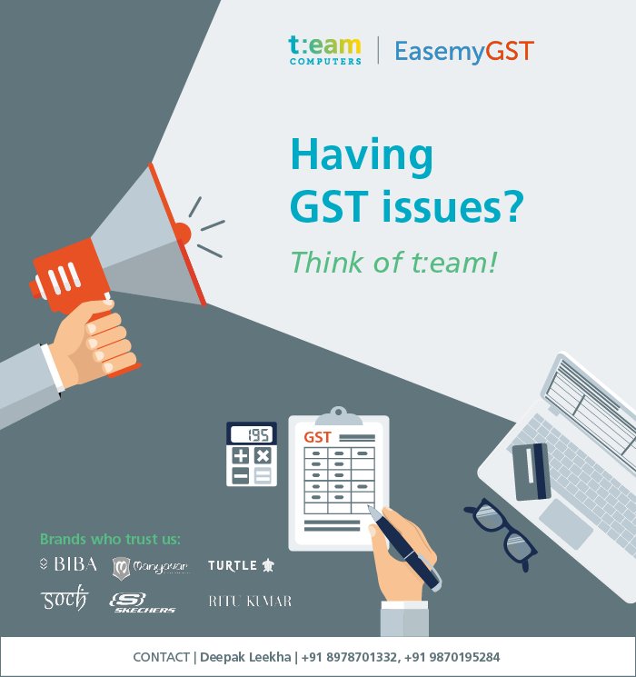 _TeamComputers's tweet photo. #GST eased out!
Start your free trial with #Easemygst today.
#TeamComputers #GSTSoftware #FileGSTReturns #GSTBillingSoftware https://t.co/lBYRu8oTTz