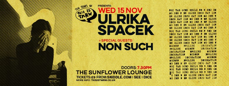 London 5-piece <a href="/ulrikaspacek/">Ulrika Spacek</a> play #Birmingham Wed 15th Nov via <a href="/thisistmrw/">This Is Tmrw</a> + @NONSUCHBAND &amp; @mutesmutesmutes⚡
Tix: po.st/HUrtPg