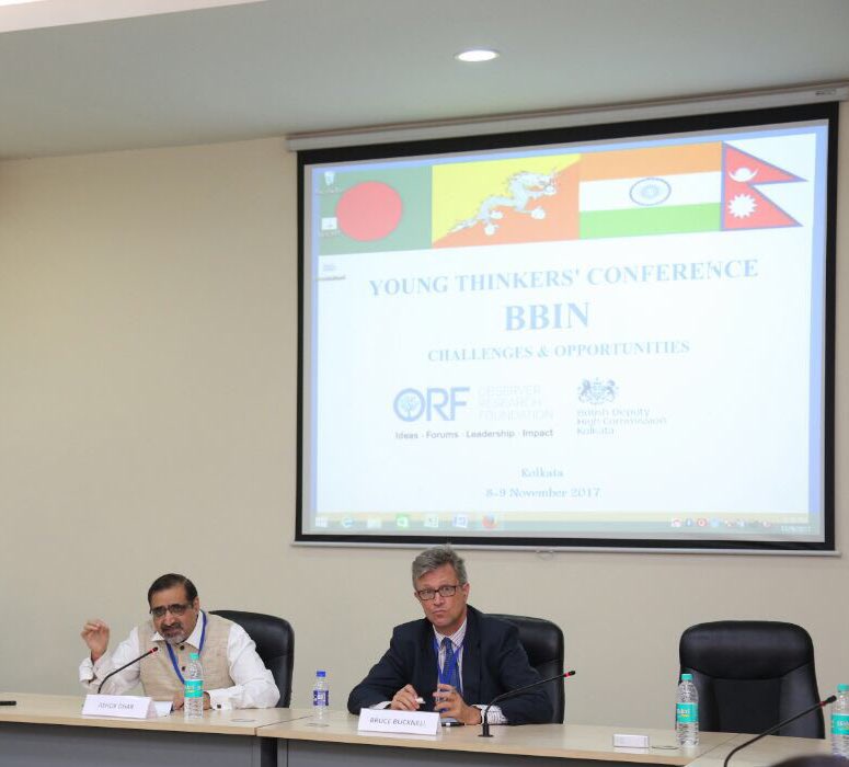 mainakde's tweet photo. #British DHC @Bruce_Bucknell &amp; @orfonline #Kolkata Director #AshokDhar conclude #YTC2017 #BBIN2017 #Kolkata. Promise Actionable Report &amp; Recommendations on taking #BBIN forward https://t.co/onZ6E5lfWB