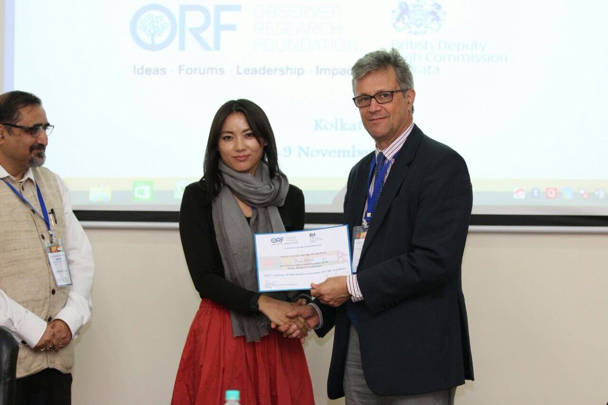 mainakde's tweet photo. #British DHC @Bruce_Bucknell &amp; @orfonline #Kolkata Director #AshokDhar conclude #YTC2017 #BBIN2017 #Kolkata. Promise Actionable Report &amp; Recommendations on taking #BBIN forward https://t.co/onZ6E5lfWB
