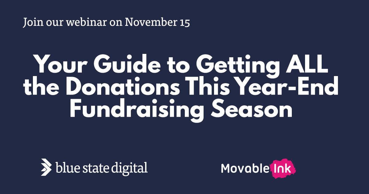 bluestate's tweet photo. We've teamed up with @movableink to give you a webinar with allllllll the #yearendtips on 11/15. Register today: https://t.co/mLAFRHzkQI https://t.co/PeggYEfBnn